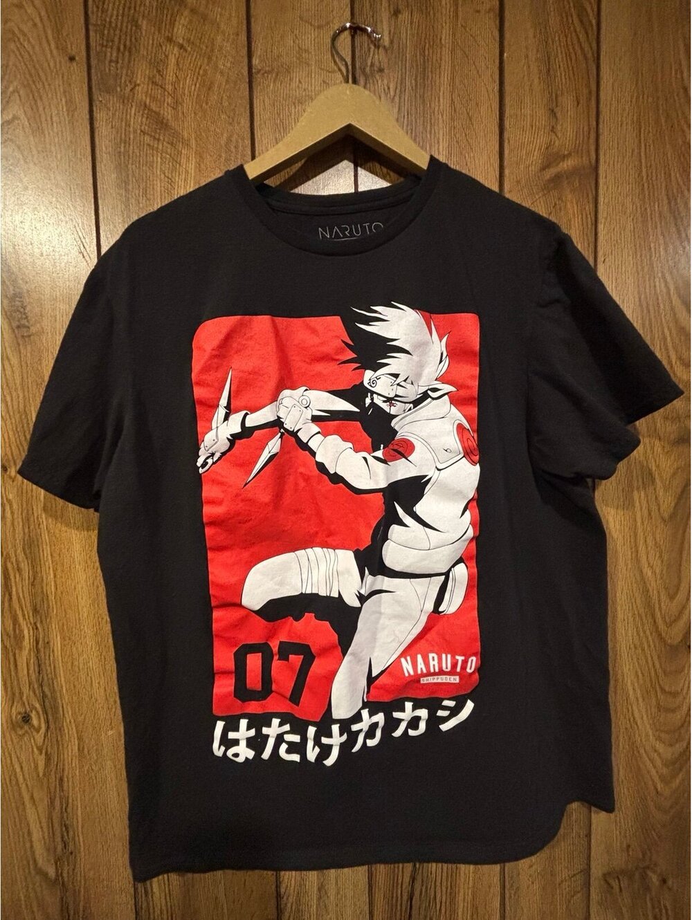 Naruto Men's Short Sleeve T-Shirt 2007 Shippuden Collection Size L (42/44) Black